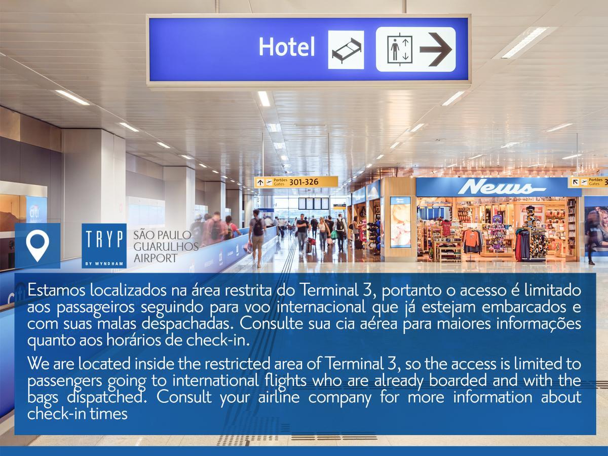 Tryp By Wyndham Sao Paulo Airport - Hotel De Transito Terminal 3 -Lado Ar - Area Restrita A Passageiros Ja Embarcados - Piso 1 กัวรูยุส ภายนอก รูปภาพ
