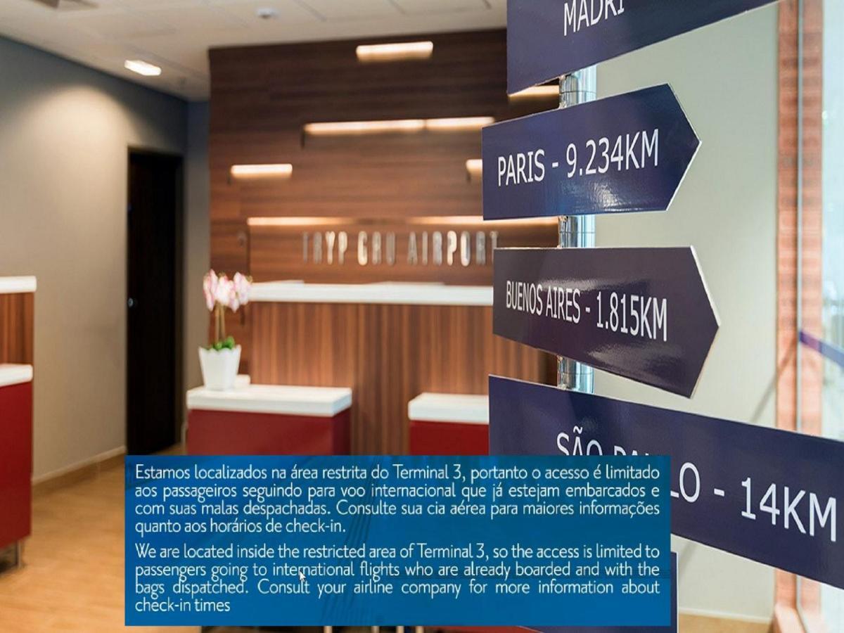 Tryp By Wyndham Sao Paulo Airport - Hotel De Transito Terminal 3 -Lado Ar - Area Restrita A Passageiros Ja Embarcados - Piso 1 กัวรูยุส ภายนอก รูปภาพ
